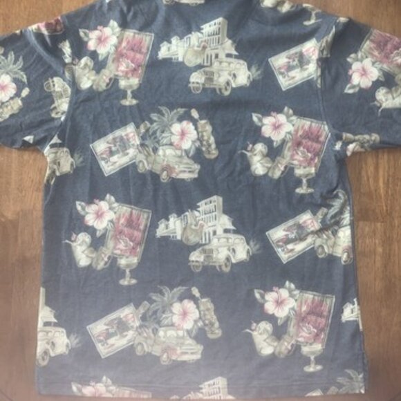 Vintage Paradise Blue Hawaiian Style Men's XL Car Theme Polo Shirt Size M - Picture 7 of 7